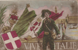 BE6 - " VIVE L' ITALIE " - CARTE PATRIOTIQUE - ILLUSTRATEUR - 2 SCANS - Guerra 1914-18