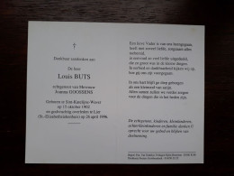 Louis Buts ° Sint-Katelijne-Waver 1902 + Lier 1996 X Joanna Goossens - Overlijden