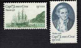 199968383 1978 SCOTT 1732 1733 (XX)POSTFRIS MINT NEVER HINGED  James Cook  & Sailing Ship - Nuevos