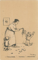 Enfant Recevant Chatiment Corporel . Martinet . Corporal Punishment Whipping - Humorvolle Karten