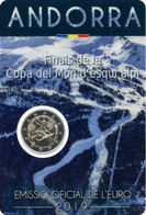 Andorre 2019 : 2€ Commémorative "Coupe Du Monde De Ski Alpin" En Coincard - Disponible En France - Andorre