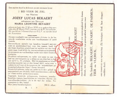 DP Jozef Lucas Bekaert ° Lozer Kruishoutem 1898 † 1947 X Maria Beyaert // De Parmentier Vlerick - Devotion Images