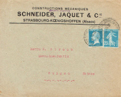 Tarifs Postaux Etranger Du 01-04-1924 (01) Pasteur 50 C. + Semeuse 25 C. Lettre 20 G. 20-06-1924 - 1922-26 Pasteur