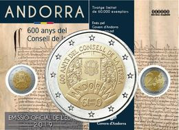 Andorre 2019 : 2€ Commémorative "600 Ans Conseil De La Terre" En Coincard - Disponible En France - Andorra
