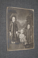 Ancienne Photo Originale Avec 3 Enfants, 10,5 Cm. / 8 Cm. - Oud (voor 1900)