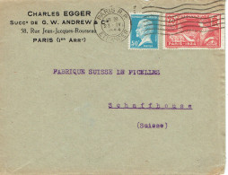 Tarifs Postaux Etranger Du 01-04-1924 (06) Pasteur N° 176  50 C. + Jeux Olympiques Paris  25 C. Lettre 20 G. Flier Paris - 1922-26 Pasteur