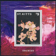 Bloc Sheet Fleurs Orchidées Flowers Orchids  Neuf  MNH **  St Kitts 2013 - Orquideas