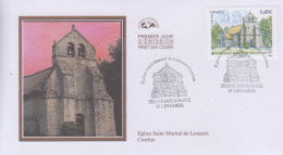 Enveloppe   FDC   1er  Jour    FRANCE    Eglise   Saint  Martial   De   LESTARDS    CORREZE   2015 - 2010-2019