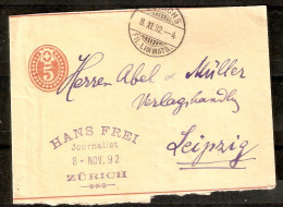SUIZA. 1892. FAJA PERIÓDICO. S12 - Stamped Stationery