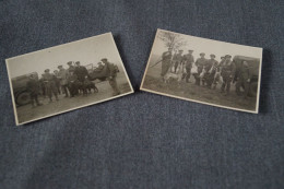 2 Photos De Chasse,groupe De Chasseurs,militaire,10 Cm / 7 Cm. - Sporten