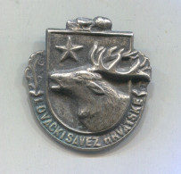 Hunting Hunt Jagd Caccia - Croatia  Association ( In Yugoslavia ), Vintage Pin Badge Abzeichen - Tiere