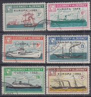 INSEL ALDERNEY (Guernsey), Nichtamtl. Briefmarken, 6 Marken, Gestempelt, Europa 1963, Schiffe - Alderney