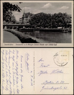 Ansichtskarte Saarbrücken Königin-Luisen-Brücke Mit Schloß-Café 1940 - Saarbruecken