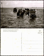 Duhnen Cuxhaven Begegnung Der Wattwagen Im Priel Fahrt Auf Dem Meeresgrund 1961 - Cuxhaven