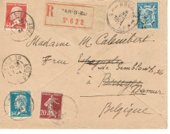 Tarifs Postaux Etranger Du 01-04-1924 (33) Pasteur N° 176 50 C.+ Pasteur N° 175 45 C. + Ronsard 75 C. + Semeuse  Lettre - 1922-26 Pasteur