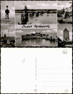 Insel Neuwerk-Hamburg Mit Nordostbake Jachten Im Hafen Ankunft Wattwagen 1960 - Other & Unclassified