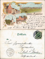 Litho AK Sarstedt Ratskeller, Bahnhof, Stadt - Gruss Aus... 1898 - Other & Unclassified