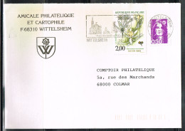 FLORA-L172 - FRANCE N° 2766 Lys De Mer Sur Lettre Avec Flamme Illustrée De Wittelsheim - Cartas & Documentos