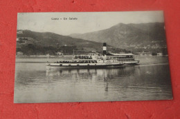 Lago Di Como Un Saluto Dal Piroscafo Imbarcadero Elvezia 1910 Ed. Mortelmans - Como