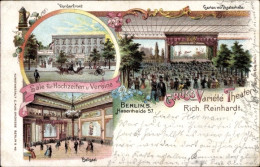 Lithographie Berlin Kreuzberg Hasenheide, Variete Theater, Innenansicht - Andere & Zonder Classificatie