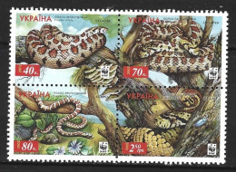 UKRAINE. N°454-7 De 2002. WWF Serpent. - Serpientes