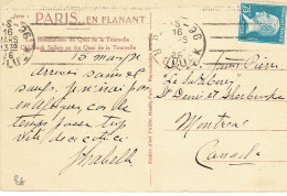 177 Pasteur 50 C. Bleu (41) Lettre à Destination Du CANADA (destination RARE) Tarifs Postaux Du 01-02-1926 Tarif Court - 1922-26 Pasteur