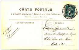 Cachet "Paris Gare De Lyon 1910" Indice 5 Pothion Frappe SUPERBE Luxe Semeuse CP Paris- Paiement Par MANGOPAY Uniquement - Correo Ferroviario