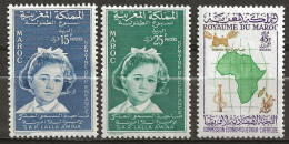 MAROC: *, N° YT 393, 394 Et 396, Ch., TB - Marokko (1956-...)