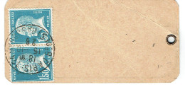 Tarifs Postaux Etranger Du 01-08-1926 (128) 181 X 2 Pasteur 1,50 F. Bleu  Colis Tarif Echantillons 500 G. - 1922-26 Pasteur