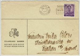 Schweiz 1936, Zuschlagsmarken Wehranleihe Pro Patria, Brief Basel - Riehen, Pfadfinderinnen - Storia Postale