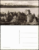 Ansichtskarte Meersburg Bodensee Altes Schloß Und Schweizer Alpen 1962 - Meersburg