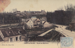 Crepy En Valois Colorisée Route De Mermont Personnes Sur La Route - Crepy En Valois