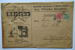 ALLEMAGNE - BIELEFELD - GORICKE - Enveloppe Avec Timbres Perforés AG - Thème Vélo Cyclisme Machine à Coudre - Altri & Non Classificati