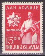 Yugoslavia 1951 - Army Day - Mi 675 - MNH**VF - Unused Stamps