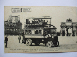 Cpa..l'un Des 90 Autobus De La Société Eugène Brillié...Paris...ligne Montmartre-St Germain Des Prés...animée... - Busse & Reisebusse