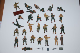 Lot 29x Figurine Soldat Bazooka, MP, Avec Jumelle, Radio - Leger