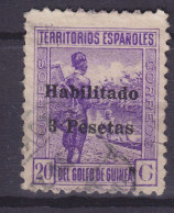 Spainish Guinea 1942 Mi. 232, 3 Pta./20c. Eingeborener Native Overprinted Aufdruck 'Habilitado 3 Pesetas', (o) (2 Scans) - Guinea Spagnola