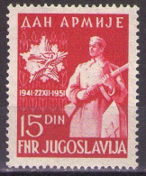 Yugoslavia 1951 - Army Day - Mi 675 - MNH**VF - Neufs