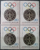 Yugoslavia 1968 Olympyc Week Block Of 4 MNH - Neufs