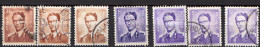 1957 Type Marchand "à Lunettes" Oblitérés COB 1028 Et 1029 (différents Tons, Différents Papiers) 7 Timbres - 1953-1972 Brillen