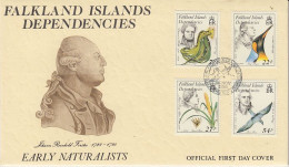 Falkland Islands Dependencies (FID) 1985 Early Naturalists 4v FDC (59693) - Georgia Del Sud
