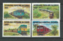 Congo  N° 726 / 29 XX Développement Des Communications : Locomotives, Les 4 Valeurs Sans Charnière, TB - Ungebraucht