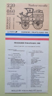 Calendrier Prévisionnel Des émissions Philatéliques 1988 - JOURNÉE DU TIMBRE Voiture Montée - Documentos Del Correo