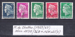 France Marianne De Cheffer (1967/69) Y/T Série 1535/36B + 1611 Oblitérés (lot 2) - 1967-1970 Marianne Van Cheffer