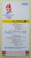 Programme Philatélique Pour 1990 - Calendrier Prévisionnel Des émissions - Albertville 92 - Documenti Della Posta