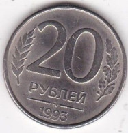 Russie 20 Roubles 1993 Moscou , En Acier Recouvert Cupronickel, , Magnétique, Y# 314a - Russia