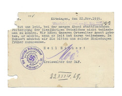 Arbeidsfront 22 Nov 1935 Kreiswalter Der Daf - Cartes Postales