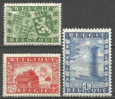 Belgique - Union Belgo-Britanique - Char Sherman Firefly Et Cathédrale Tournai - Monument Hertain N°823 à 825 * - Unused Stamps