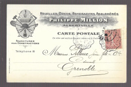 Carte Postale Publicitaire Philippe Million, Houilles, Cokes, Anthracites, Agglomérés ... Albertville (A17p34) - Reclame