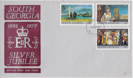 South Georgia 1977 Silver Jubilee 3v FDC (59695) - Géorgie Du Sud